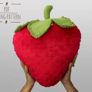 Giant Strawberry Pillow PDF sewing pattern / Digital download -  plush - berry soft toy - fruit cushion