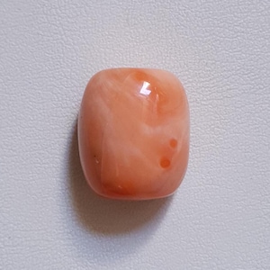 Undyed Natural Coral Oval Cabochon 16×14x10.5mm Orange-Pink, One of a Kind, Genuine Loose Coral for Jewelry Making.