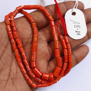 20-Inch Old Coral Beads ! Mediterranean Red Orange Coral Beads Natural Italian Coral Beads Smooth Polished Coral Beads Wholesale Supplies.