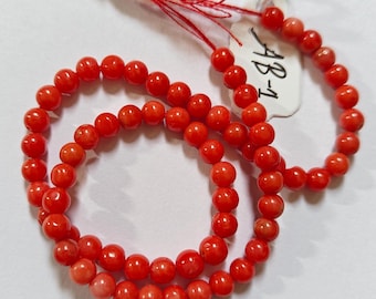 Perles anciennes de corail rouge italien 100 % naturel, perles