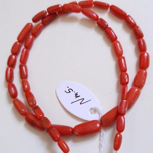 Undyed Red Coral Cabochons Beads-100%Natural Italian Red Coral Loose Beads-Mediterranean Sea Coral Beads-Coral Beads for Jewelry-16 Inch