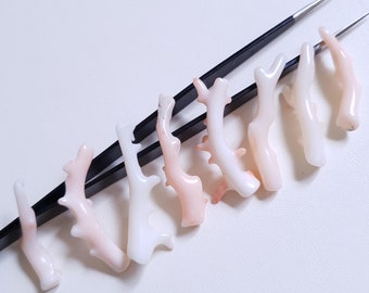 8 Japanese Coral Branches: Pink Pattern Sprigs for Jewelry Making