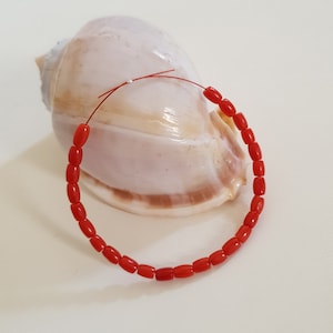 Cuentas pulidas suaves y sueltas con forma de tambor de coral rojo del mar Mediterráneo 100% natural de 5 pulgadas, piedras preciosas para hacer joyas.