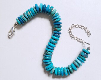 Sleeping Beauty Turquoise Bracelet: Natural Arizona Roundel Beads