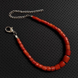 Antique Coral Bracelet, 100% Natural Italian Red Coral Bracelet, Red Coral Handmade Charming Bracelet, Best Quality Smooth Beads Bracelet.