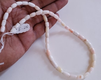 Natural White Coral Beads Handmade Japanese Drum Beads 16 Inches