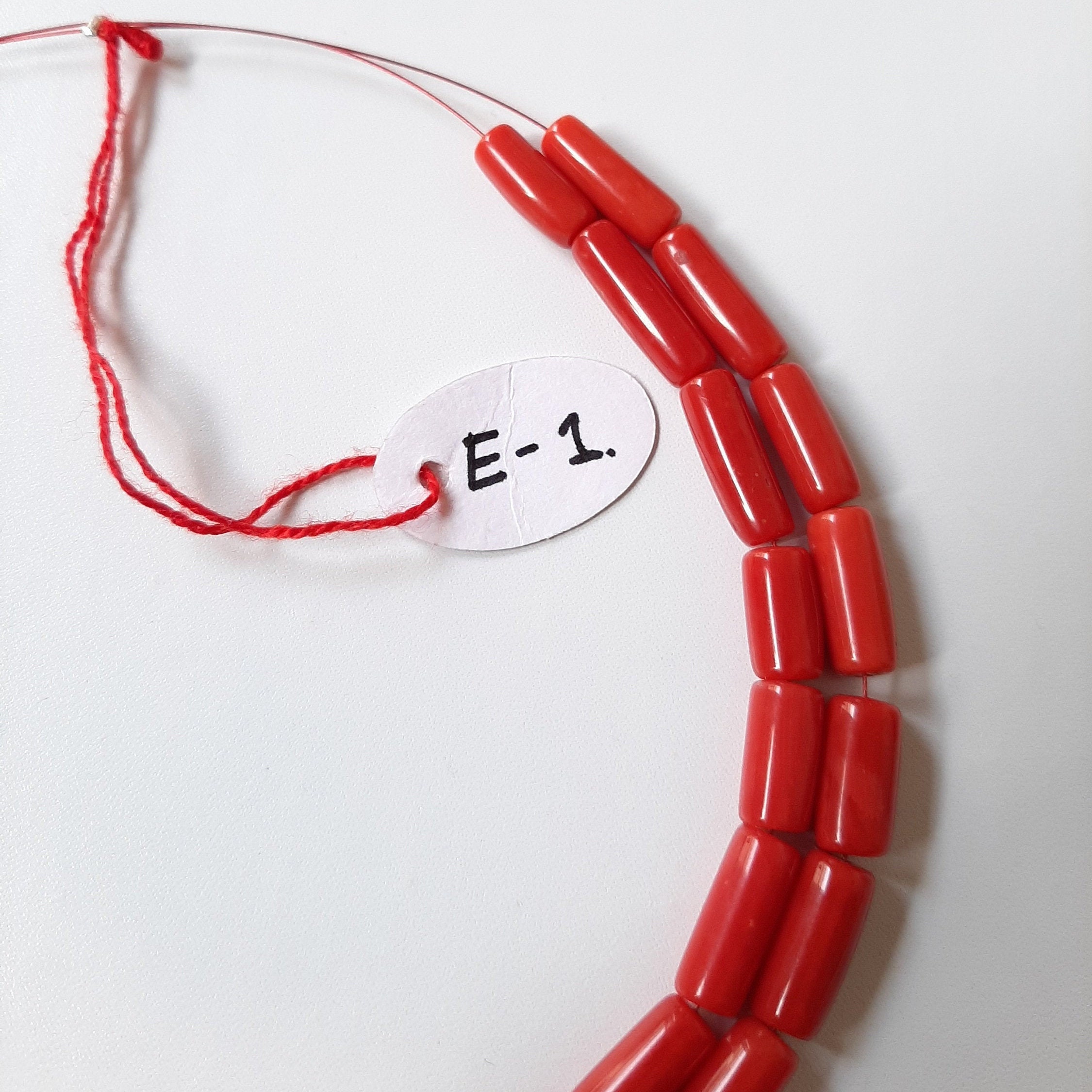 Perles En Corail Rouge Italien Naturel - Forme De Pneu - Brin De 11 Pouces - Neuf Sans Emballage