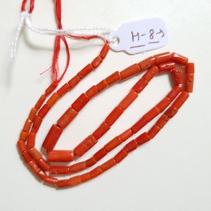 Antique Red Orange Coral Beads Natural Undyed Italian Red Coral Beads Strand-Mediterranean Coral Vintage Coral Beads for Jewelry -17 inch.