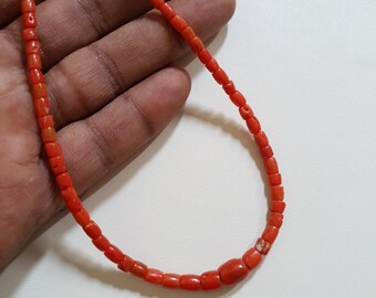 Perles De Corail De Mer Italien 100% Naturel – Rouge Non Teint – 38 Carats – Lot De 12 Perles – Certifié IGI