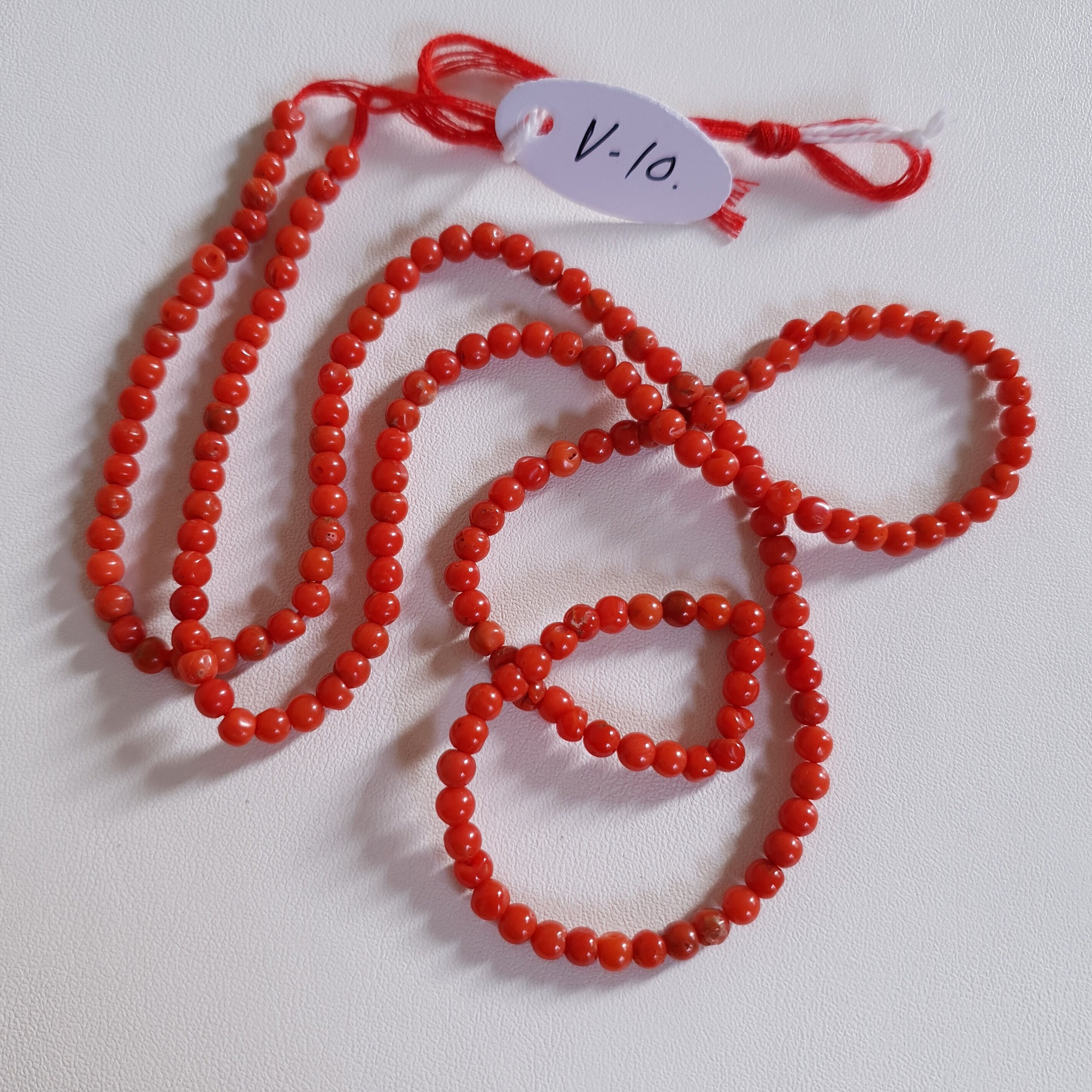 Perles De Corail Rouge Naturel 100% D'Italie - 12 Perles Non Teintes - Certificat IGI