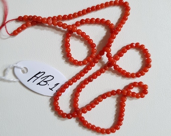Lot d'authentiques perles de corail rouge de méditerranée en