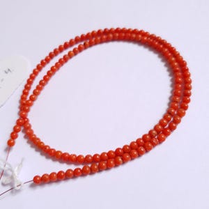 3&#39;mm Real Italy Sea Mediterranean Red coral Round Beads 16inches 43.18cm Strand Natural Color, Genuine Coral Ball Beads.