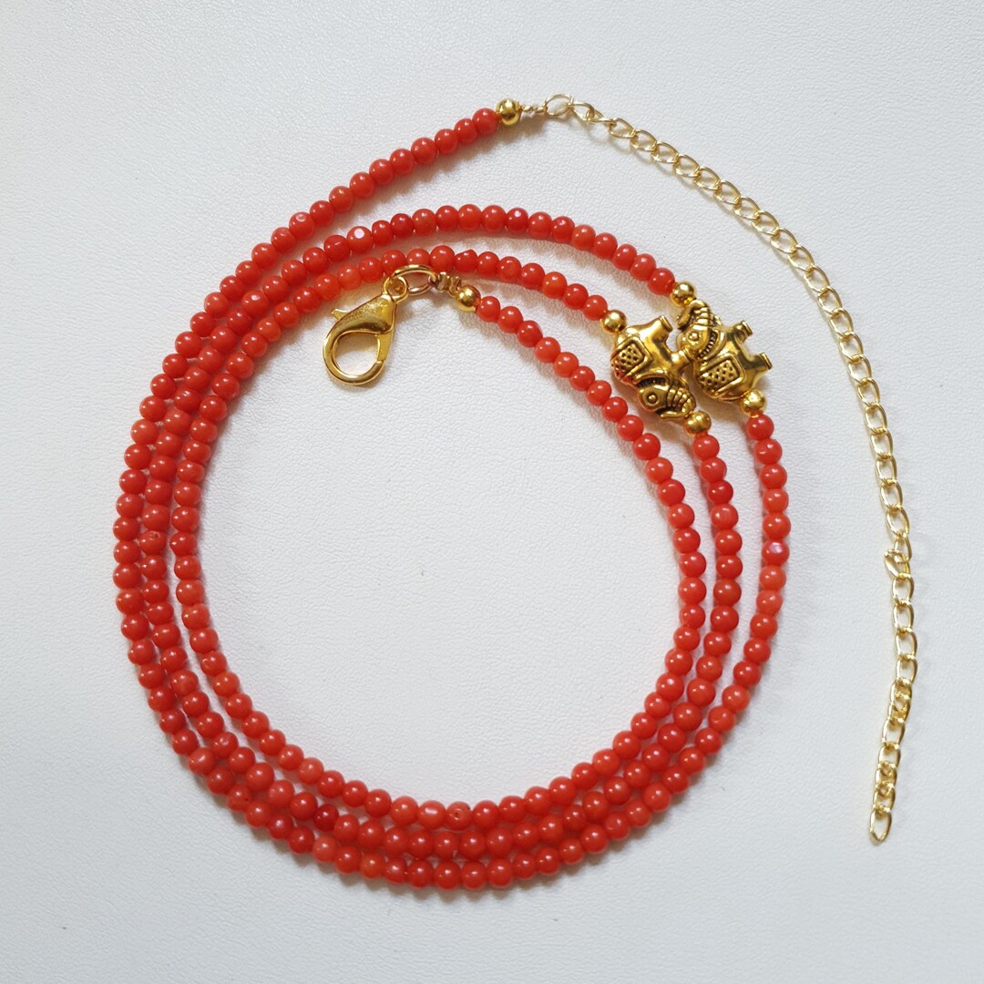 Natural 6mm Japan South Sea Red Coral Bead Necklace – Round, AAA Grade, 24-80 Inch