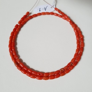 Undyed Natural Italian Coral smooth Beads, 16&quot; Strand Original Italy Red Coral Barrel Shape Beads Gemstone For Jewelry Making