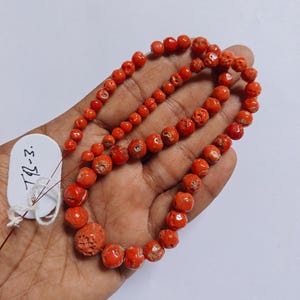 14mm to 5mm Mediterranean Reddish Coral Beads 100%Natural Italian Coral Beads Handmade Beads Smooth Polished Round Beads 16&#39;inch