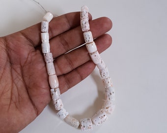 White Japanese Coral Tube Beads 15x6mm White Gemstone Strand 16 Inch For Jewelry Making