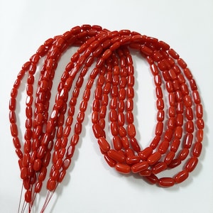 Beautiful ! 100%Natural Undyed Red Coral Beads Smooth Polished Italy Coral Beads Handmade Beads Gemstone For Jewelry Making-One Strand Price