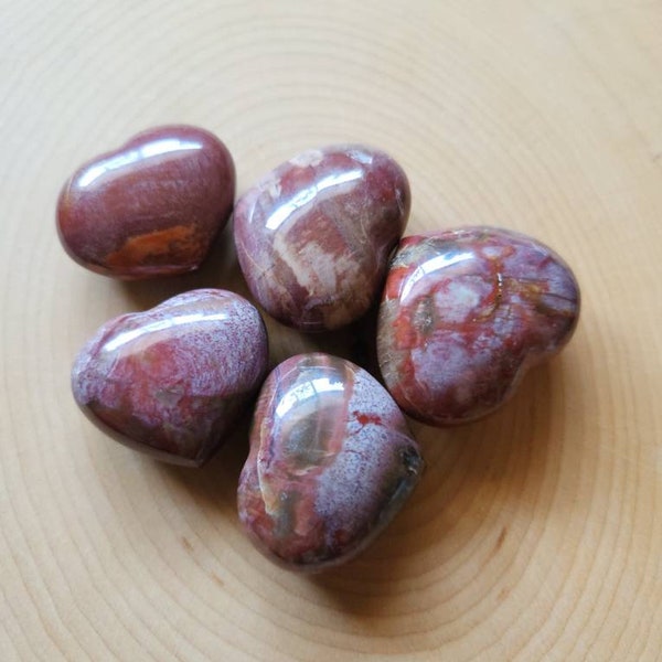 Petrified Wood Mini Heart Palm Stone