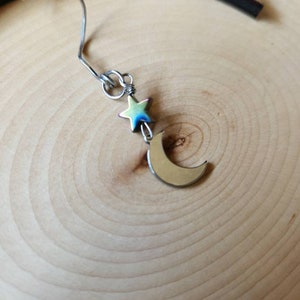 Moon and Star Hair Charm