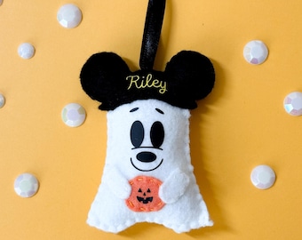 Personalized Felt Ghost Tag | Boo Basket Name Tag | Halloween Gift Tag for Kids | Custom Felt Boo Tag | Trick or Treat Basket Label