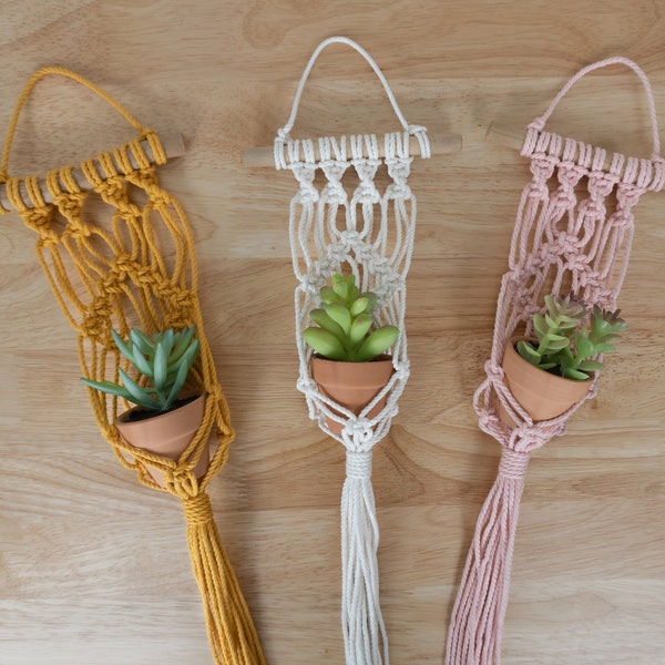 Mini Macrame Plant Hanger,  boho plant holder, Plant lover gift, mother's day gift, eco friendly gifts