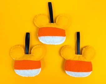 Halloweenversiering van vilt in de vorm van snoepmaïs | Halloweenboomdecoratie | Snoepmaïs van vilt | Kindvriendelijke herfstdecoratie