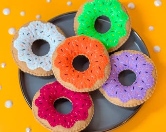 Felt Halloween Donut | Spooky Pretend Play Food | Trick or Treat Play Kitchen Toy | Montessori Halloween |  Boo Basket Filler