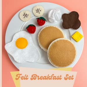Felt Breakfast Set, Pretend Play Kitchen, Felt Food