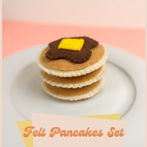 Felt Pancake Set, Pretend Play Food, Kids Kitchen Playset, Fake Food