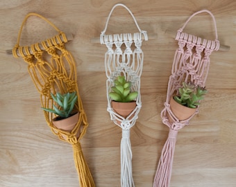 Mini Macrame Plant Hanger,  boho plant holder, Plant lover gift, mother's day gift, eco friendly gifts