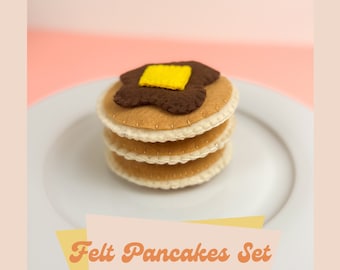 Set de panqueques de fieltro, comida de juego fingido, juego de cocina para niños, comida falsa