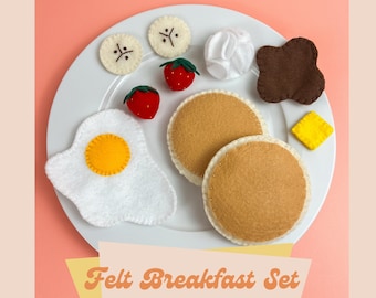 Felt Breakfast Set, Pretend Play Kitchen, Felt Food