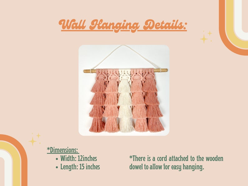 Macrame Wall Hanging, Boho Wall Art, Bohemian Home Decor, Boho Nursery Decor, Tassel Wall Hanging image 5