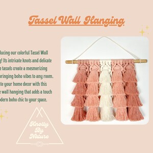 Macrame Wall Hanging, Boho Wall Art, Bohemian Home Decor, Boho Nursery Decor, Tassel Wall Hanging image 2