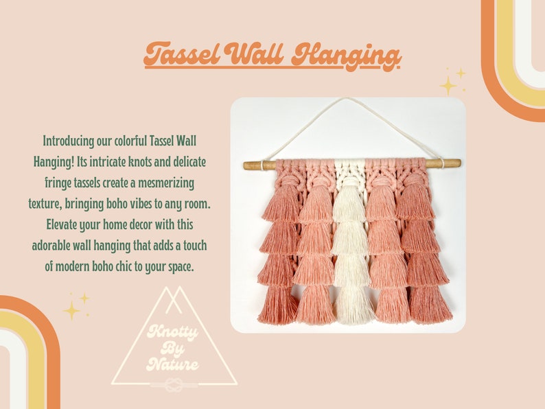 Macrame Wall Hanging, Boho Wall Art, Bohemian Home Decor, Boho Nursery Decor, Tassel Wall Hanging image 2