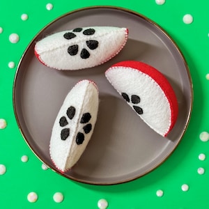 Felt Apple Slice | Pretend Play Food | Montessori Felt Fruit | Play Kitchen Accessory | Felt Food for Toddlers |  Fall Sensory Bin Toy