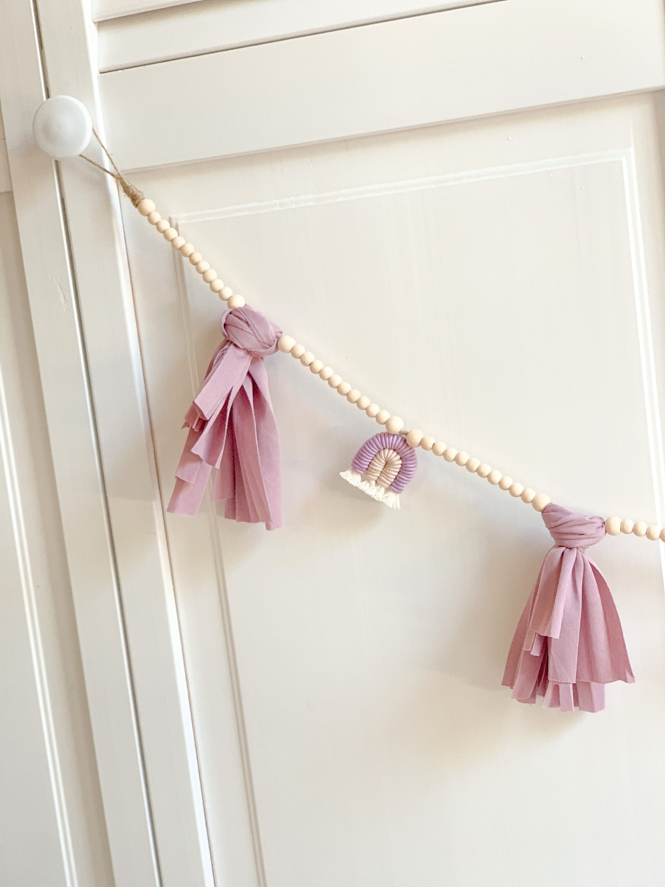 Wood Bead Garland Over the Crib Décor Boho Garland Nursery Etsy