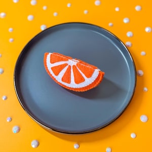 Felt Orange Slice | Pretend Play Food | Montessori Toy | Felt Fruit for Play Kitchen | Handmade Felt Food | Sensory Bin Toy
