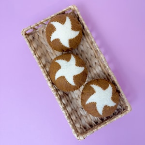Felt Buns, Felt Bread, Felt Food, Pretend Bakery, Gifts for Kids, Pretend Play
