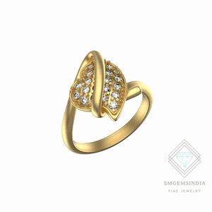 Minimalist Diamond Ring / 14k Solid Gold Diamond Wedding Ring for Women / Minimal Stacking Ring