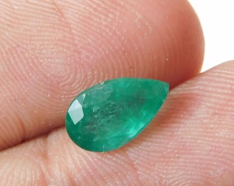 1.80 Carats Pear Shape Natural Loose Emerald Stone - Zambian May Birthstone Gemstone