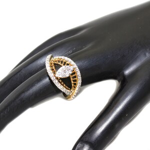 Natürlicher Diamant-Verlobungsring aus 585er Gold für Frauen und Mädchen / Weihnachtsgeschenk-Diamantring / runde Form-Diamantring