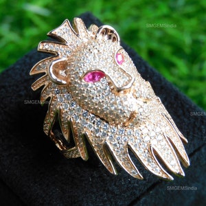 Diamond lion shop ring