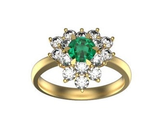 Emerald Ring / Natural Emerald Ring / 14k Gold Emerald / Zambian Emerald Ring / May Birthstone Ring / Dainty Emerald Ring / Delicate