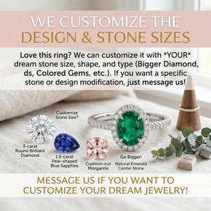 Natural Emerald Ring / Australian Diamonds Ring for Womans and Girls in 14k Solid Gold / Anniversary Wedding Art Deco Gift Ring
