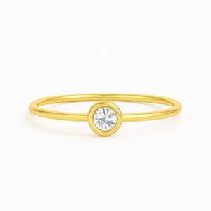 Diamond Ring / Diamond Solitaire Ring / Solitaire Diamond Ring / Promise Ring / Simple Diamond Ring / Thin gold Band Ring / Stacking Ring