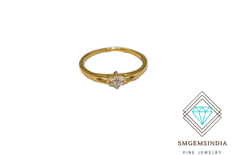 Mini Diamond Flower Design Ring For Women And Girls 14k Gold Natural Diamond Ring Bridal Gift Ring christmas gift