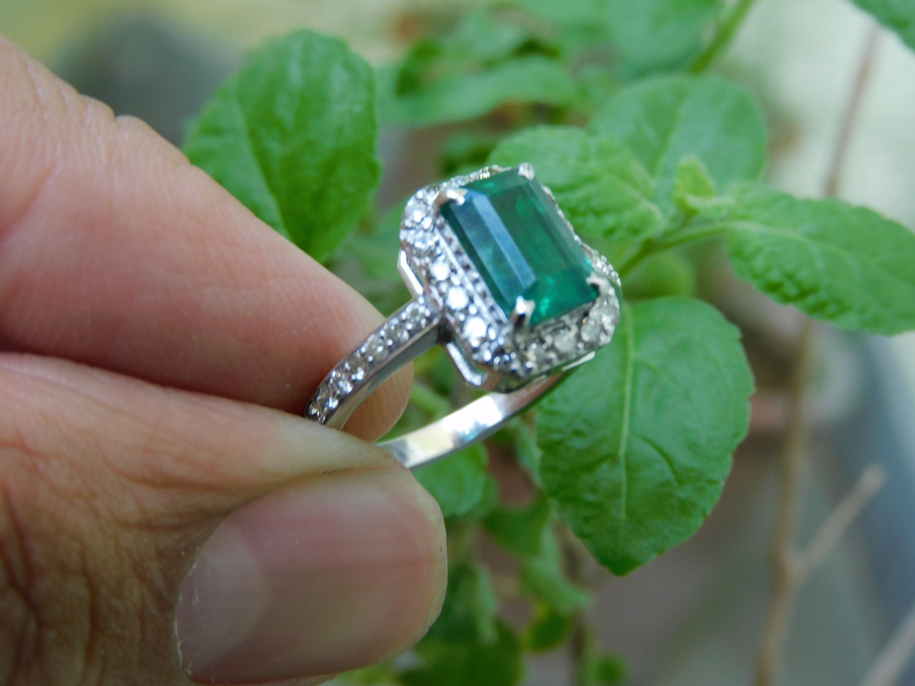 Amazon.com: Real Emerald Diamond Ring, Solid 14K Yellow Gold Ring, Real  Diamond Ring, May birthstone ring, Statement Ring, Rectangle Shape Emerald  Ring (4): Clothing, Shoes & Jewelry