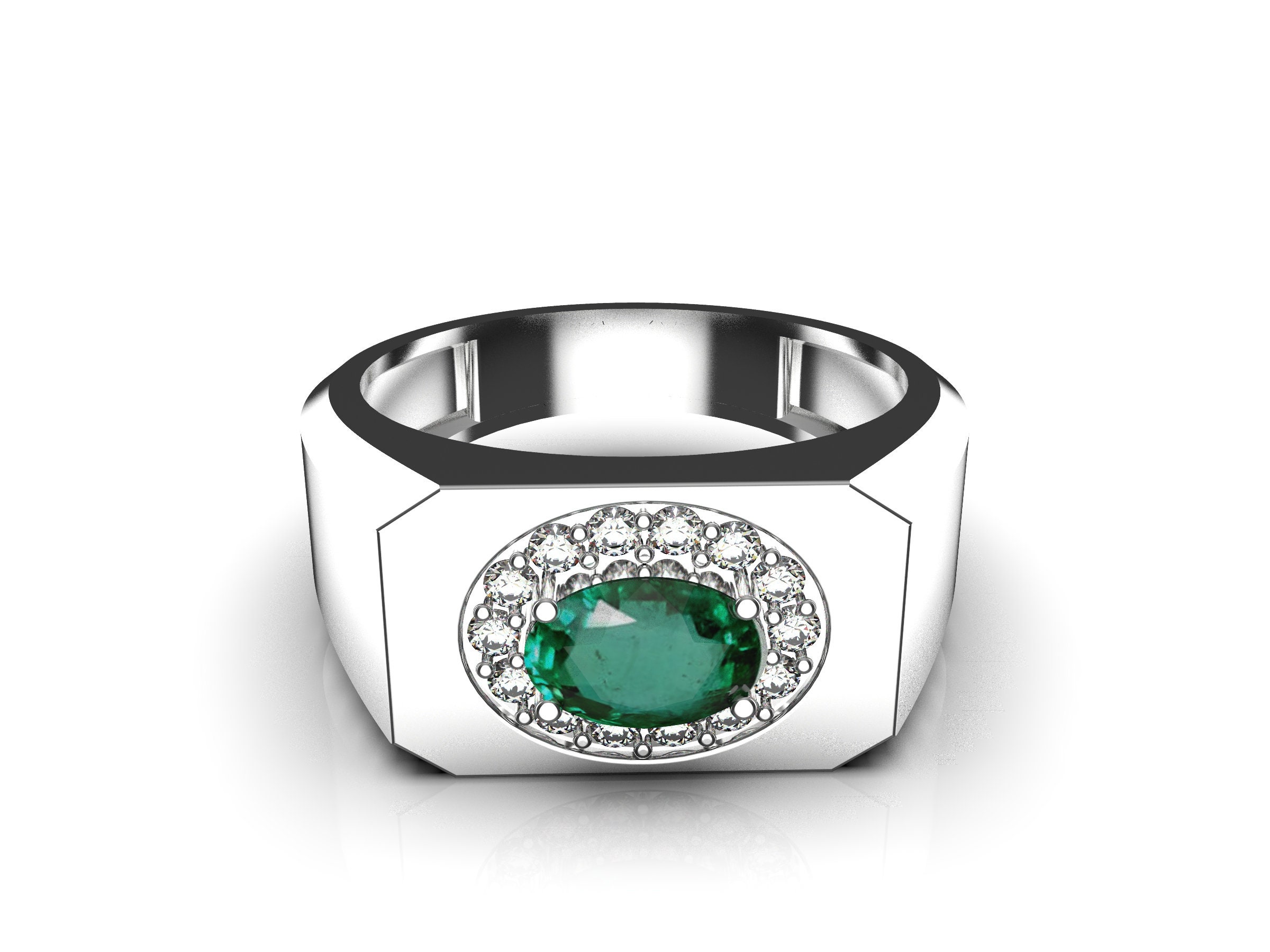 Natural Emerald And Diamond Men