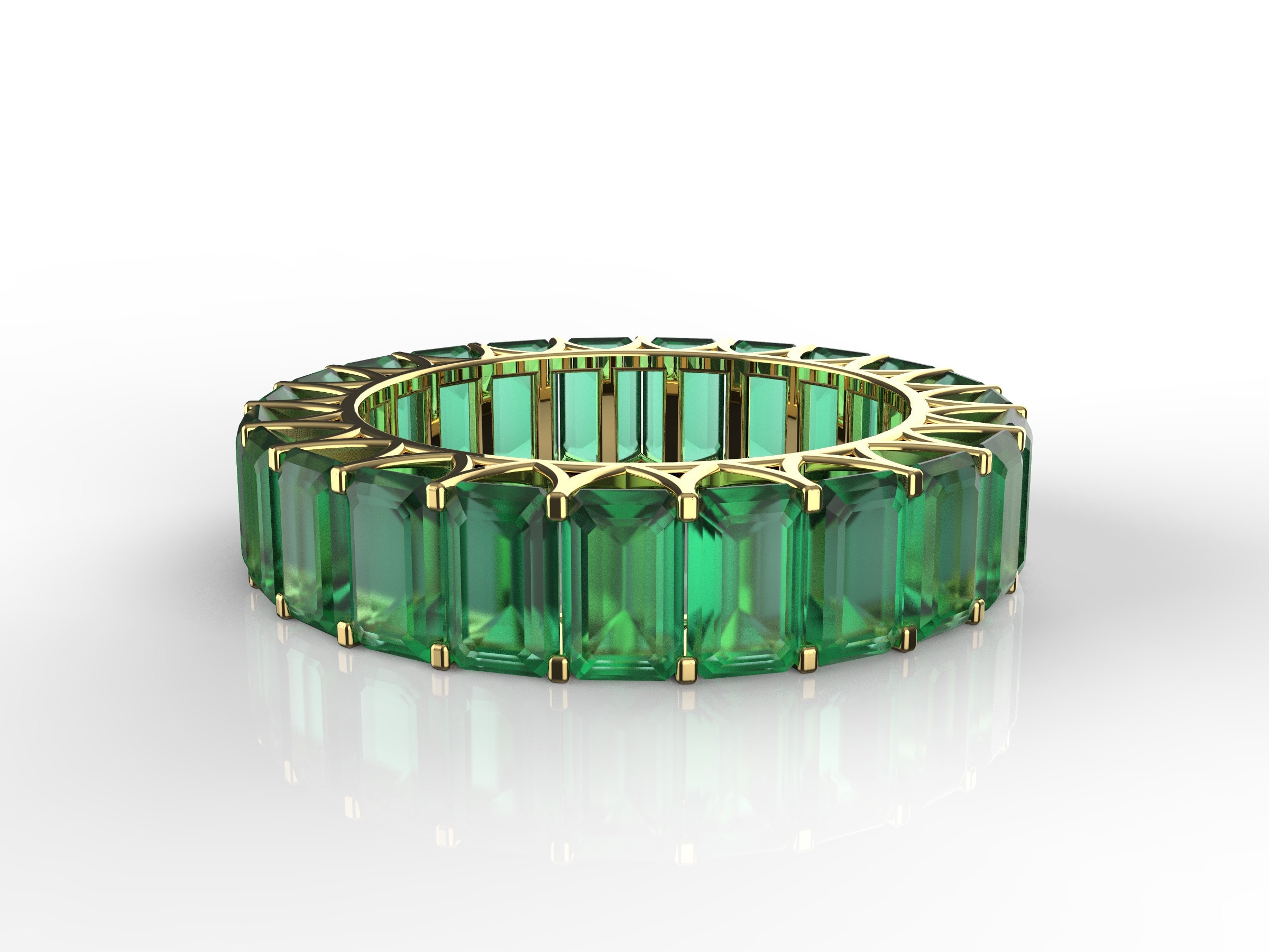 Scalloped Pavé Emerald Gemstone Ring | Emerald Luxe Ballad | Brilliant Earth